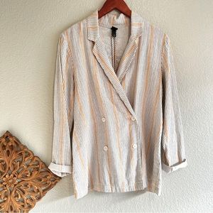 Linen Pinstripe Blazer